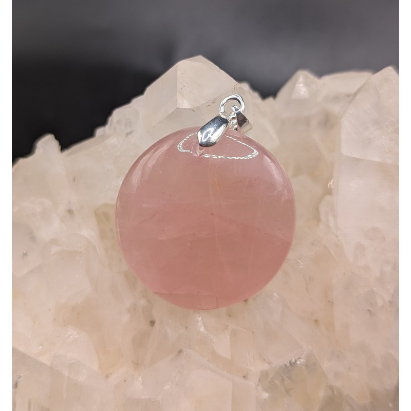 Pendentif quartz rose extra qualité