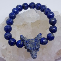 Bracelet lapis lazuli perles 10mm