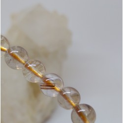 Bracelet quartz rutile perles 6mm