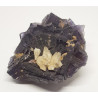 Fluorine violette brute avec calcite
