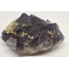 Fluorine violette brute avec calcite
