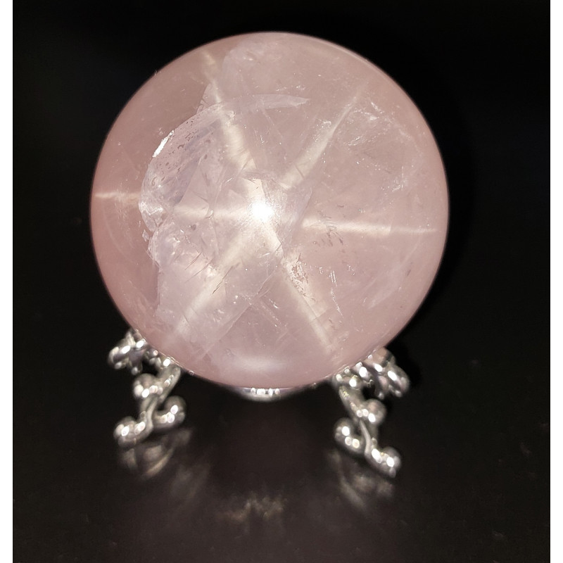 Sphère quartz rose étoilée extra qualité