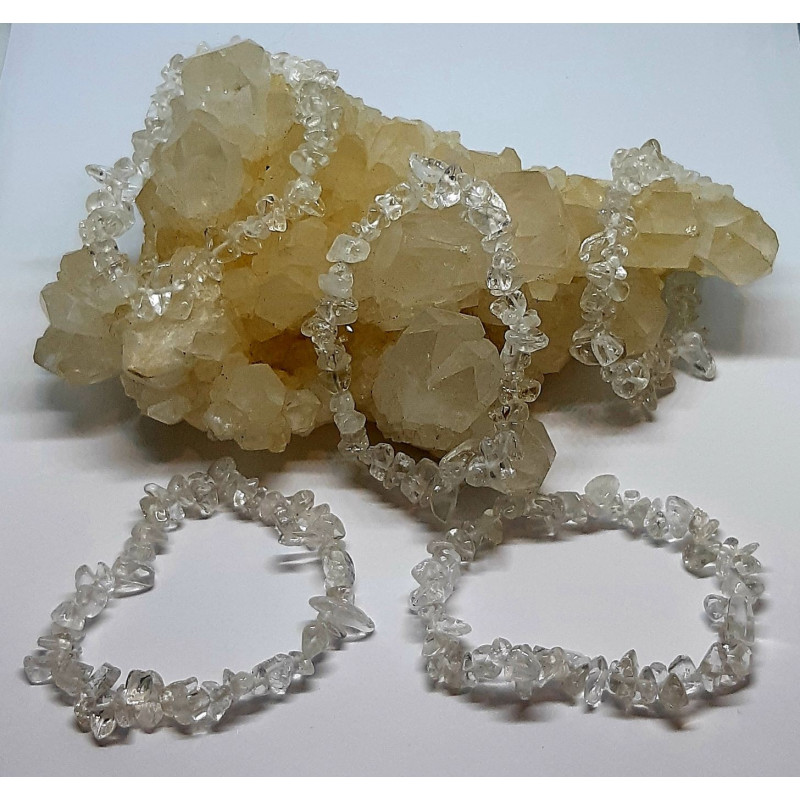 Bracelet chips quartz ou cristal de roche