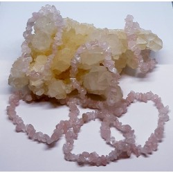 Bracelet chips quartz rose