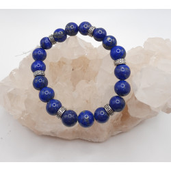 Bracelet lapis lazuli perles 11mm