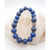 Bracelet lapis lazuli breloque bouddha perles 12mm